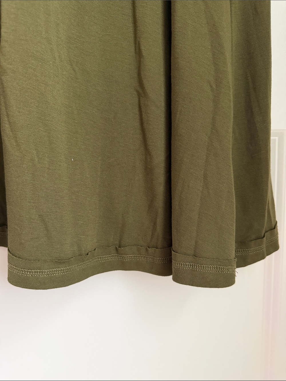 Olive Green Women's Swing Tee Dress - Picture 12 of 14
